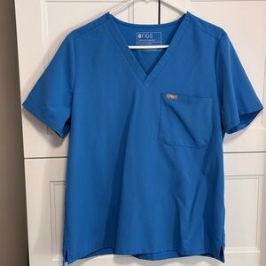 Figs Blue V-Neck Scrub Top & Joggers